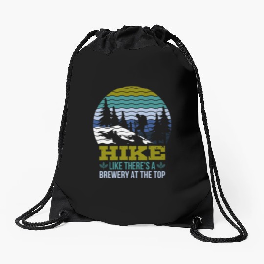 Hiker funny Beer lover Hiking Mountaineering Drawstring Bags