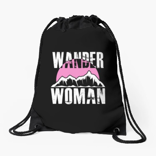 Wanderwoman Mountaineering Hiking Women Drawstring Bags