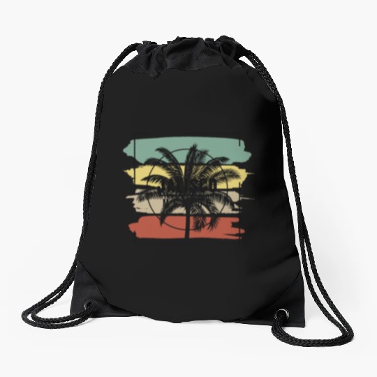 Jalisco Mexico Palm Tree Retro Artistic Drawstring Bags
