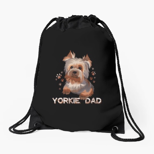 Yorkie Dad Drawstring Bags