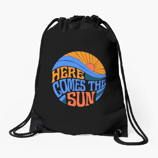 Here comes the sun Drawstring Bags