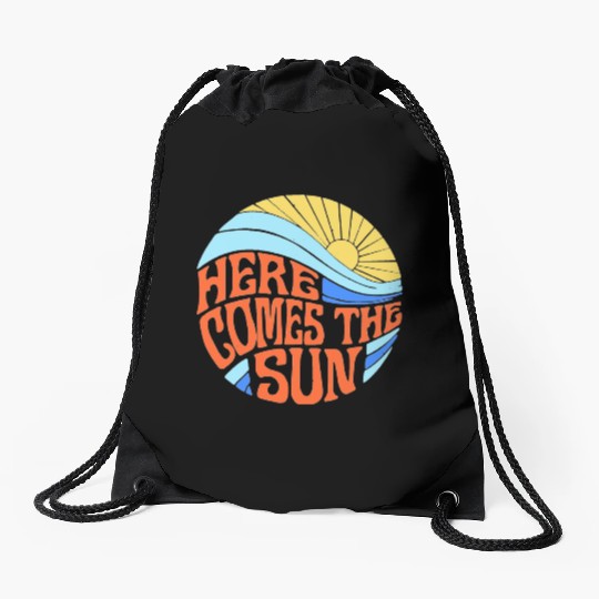 Here comes the sun Drawstring Bags