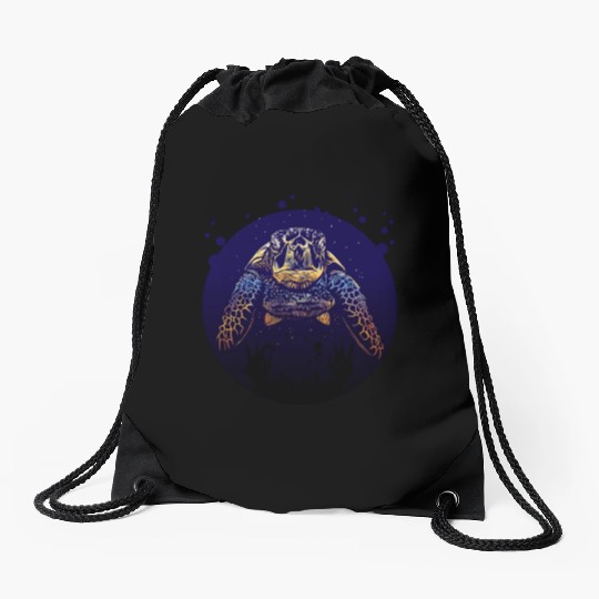 Sea Life - Colorful Sea Turtle Drawstring Bags