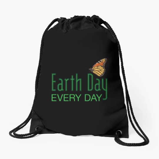 Earth Day Butterfly Drawstring Bags