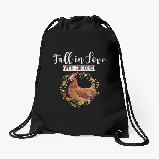 Women Chicken Lover Fall Autumn Farmer170 Drawstring Bags