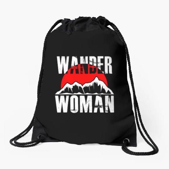 Wanderwoman Mountaineering Hiking Women Drawstring Bags