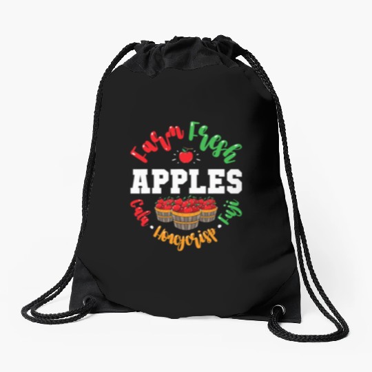 Apple Picking Farmer Fall For Toddlers Kids Women Drawstring Bags