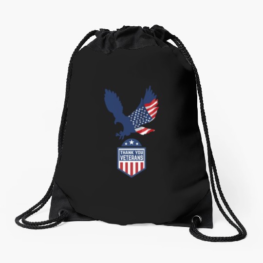 Happy Memorial Day Thank you Veterans American Drawstring Bags