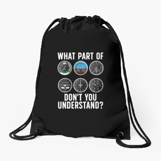 Funny Pilot Art For Men Women Airplane Pilots Drawstring Bags