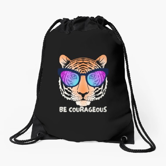 Be Courageous like a Lion Drawstring Bags