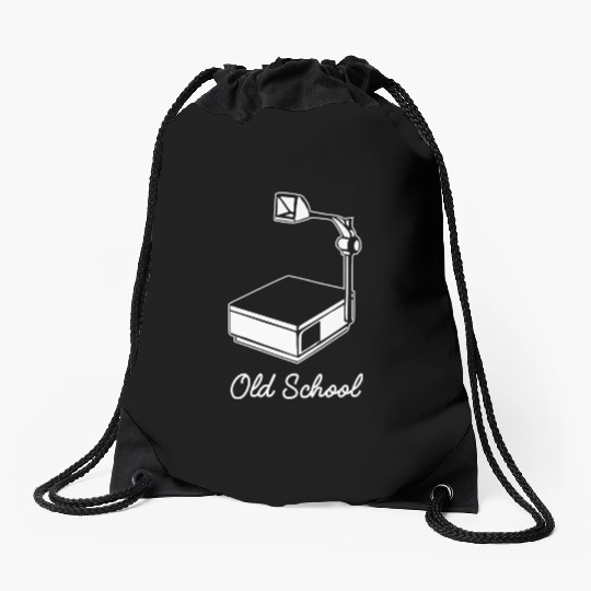 Teacher I Keep It Old School Drawstring Bags