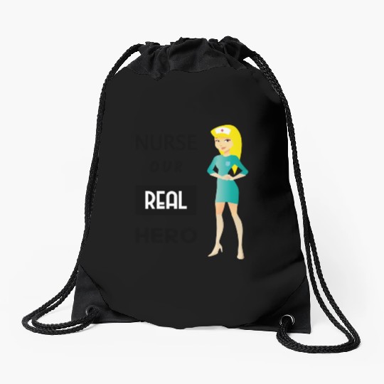 Nurse Aur Real Hero Cartoon Drawstring Bags
