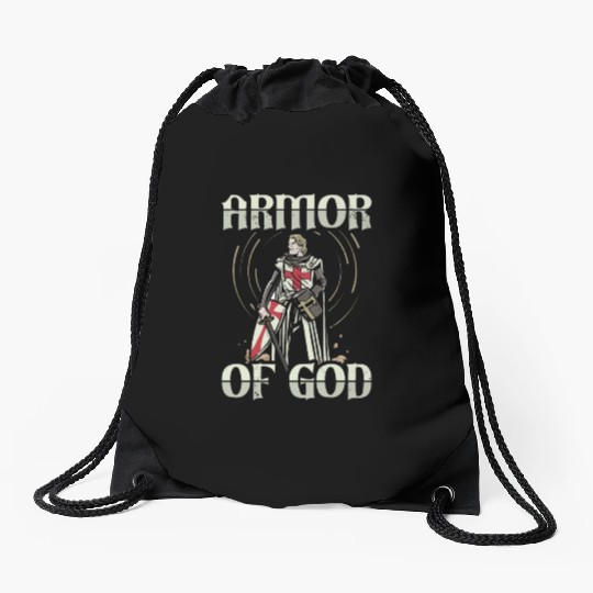 Armor of God Templar Knight Christian Faith Jesus Drawstring Bags