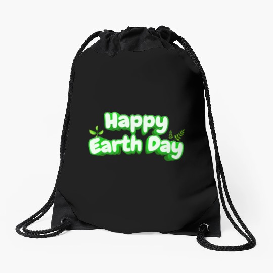 Happy Earth Day design . Drawstring Bags