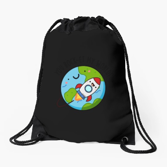 You Rock Et My World Cute Rocket Drawstring Bags