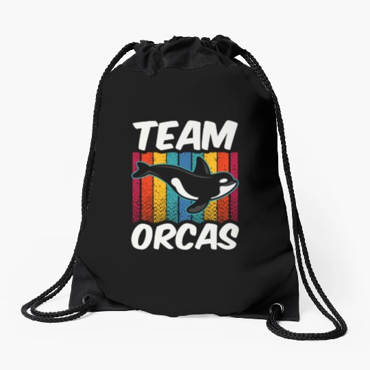 Team Orcas Orca Protect Whale Sea Drawstring Bags