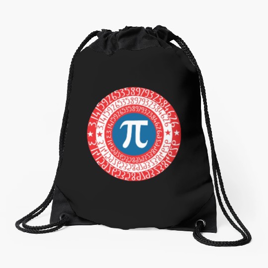 Captain Pi Superhero Shield Drawstring Bags