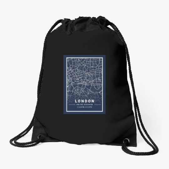 London Light City Map Blueprint design Drawstring Bags