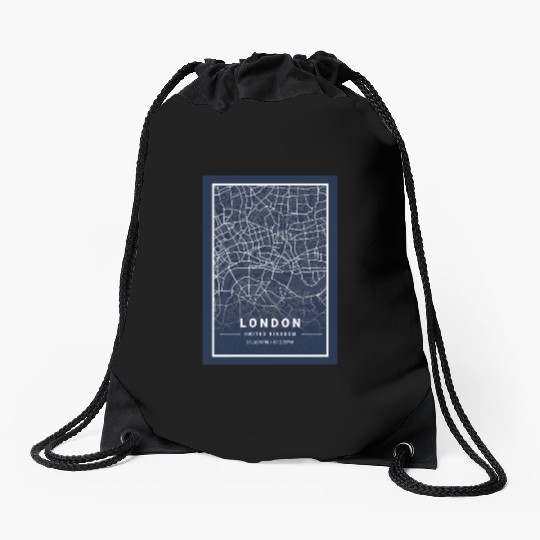 London Light City Map Blueprint design Drawstring Bags