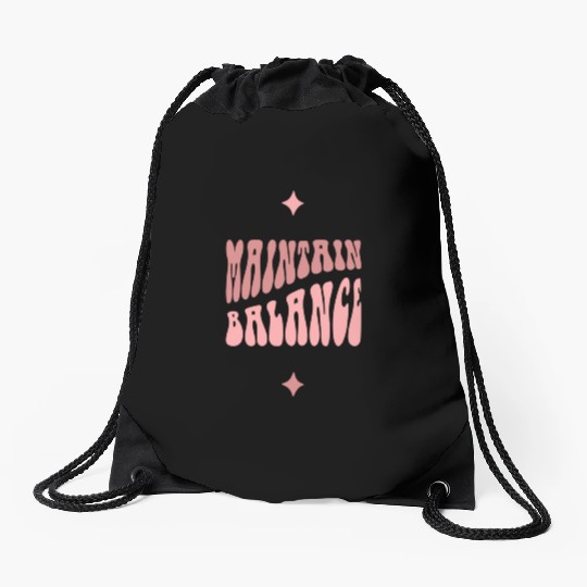 Light Pink Dark Pink Typecentric Psychedelic Drawstring Bags