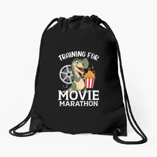 Training For Movie Marathon Movie Lover Cinema Drawstring Bags