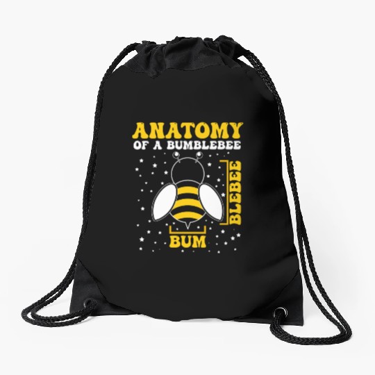 Anatomy of a Bumblebee Bee Lover Gift Drawstring Bags