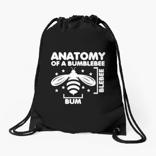 Anatomy of a Bumblebee Bee Lover Gift Drawstring Bags