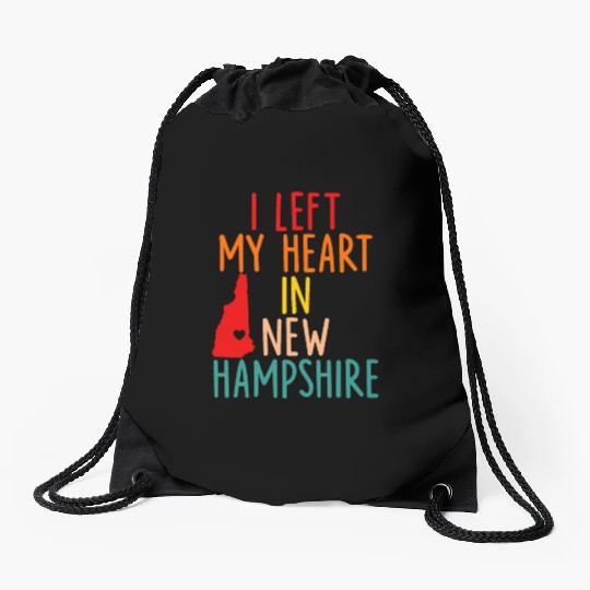 I Left My Heart In New Hampshire Drawstring Bags