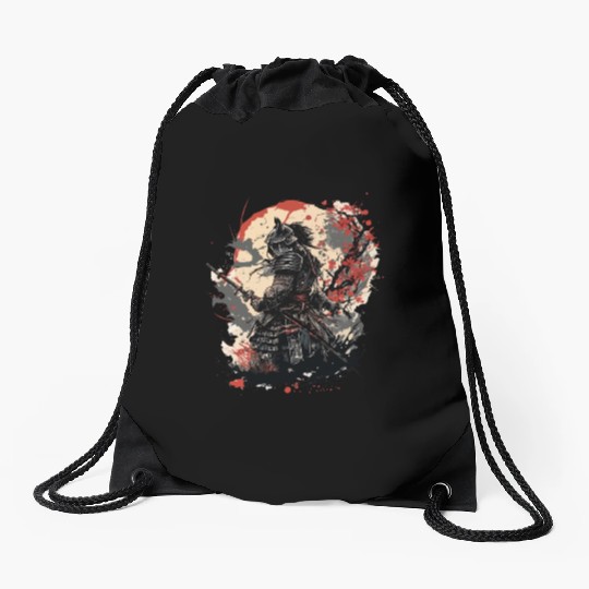 Samurai Warrior with Katana Drawstring Bags
