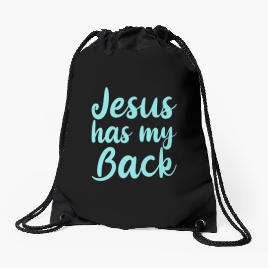 Jesus Has My Back 4 Drawstring Bags