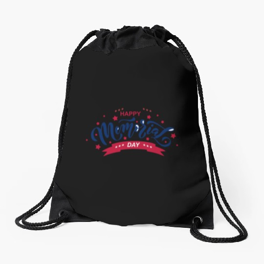 HAPPY MEMORIAL DAY Drawstring Bags