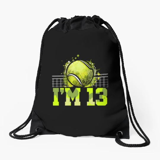 I'm 13 Racket Sports Tennis Player Teen 13th Drawstring Bags