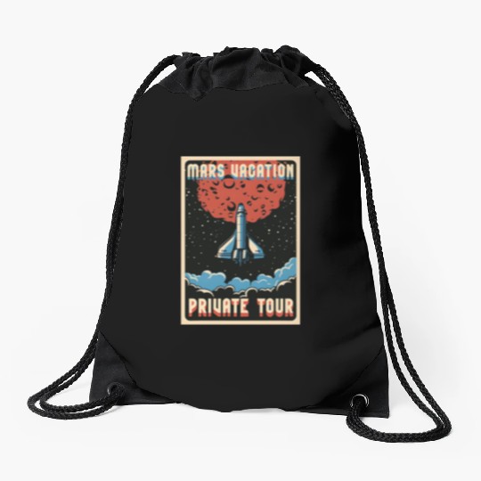 Mars vacation private Tour Drawstring Bags, Drawstring Bags, bags