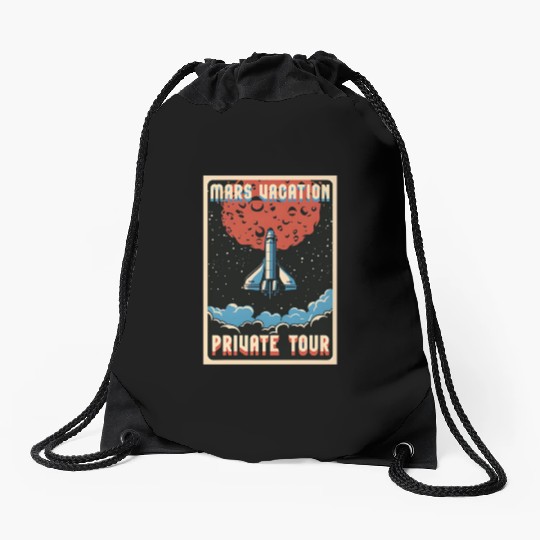 Mars vacation private Tour Drawstring Bags, Drawstring Bags, bags