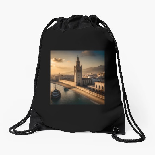 Fantasy pictures ,town Morocco ,city casablanca Drawstring Bags