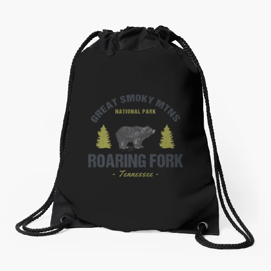 Roaring Fork Great Smoky Mountains Drawstring Bags