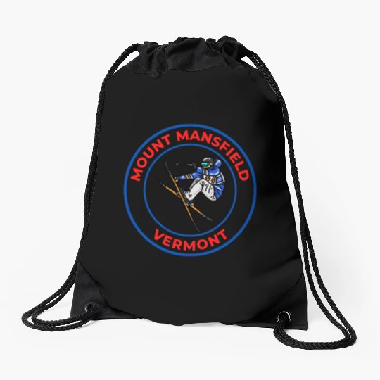 Retro Skiing Mount Mansfield Vermont Souvenir Drawstring Bags
