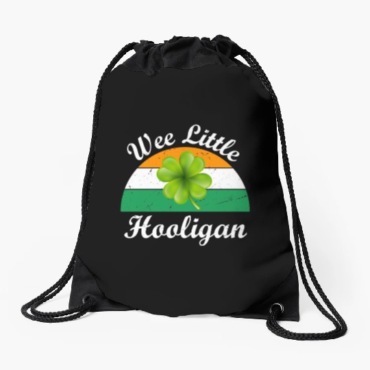 Wee Little Hooligan St Patricks Day Drawstring Bags