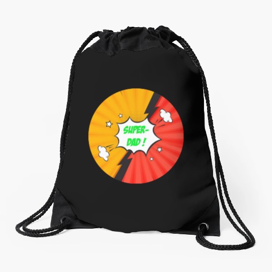 Super-dad, super-hero. Best dad. Father's day. Drawstring Bags