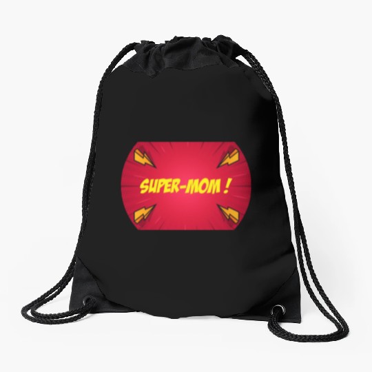 Super-mom super-hero. Best mom Mother's day Comics Drawstring Bags