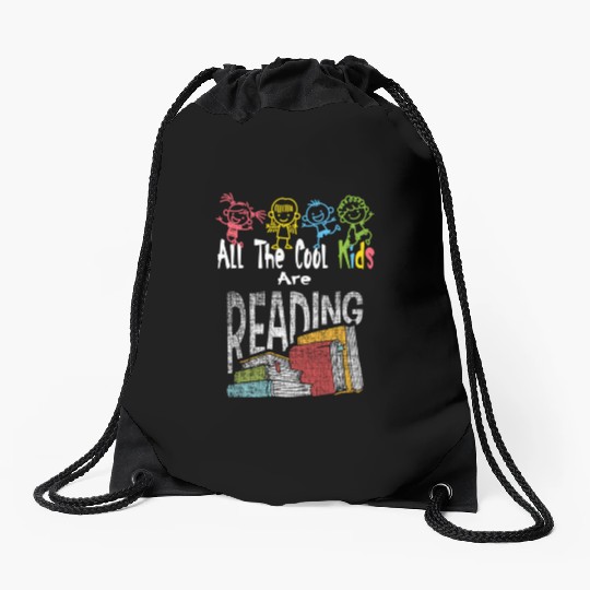All The Are Reading Daycare Reading Teacher Book Drawstring Bags