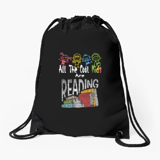 All The Are Reading Daycare Reading Teacher Book Drawstring Bags
