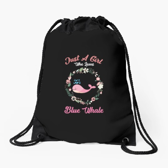 just a girl who loves blue whale Drawstring Bags