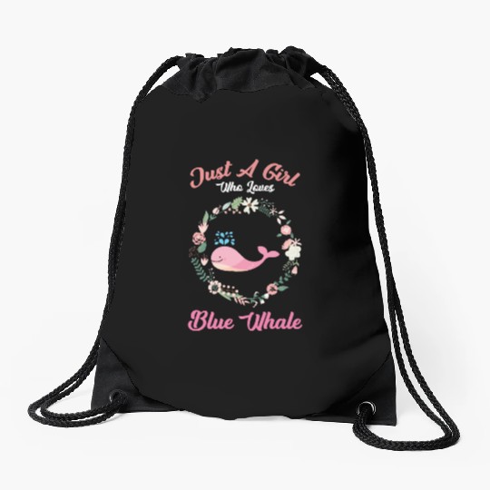 just a girl who loves blue whale Drawstring Bags