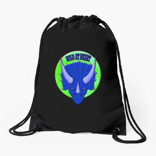 Wild At Heart- Triceratops Drawstring Bags