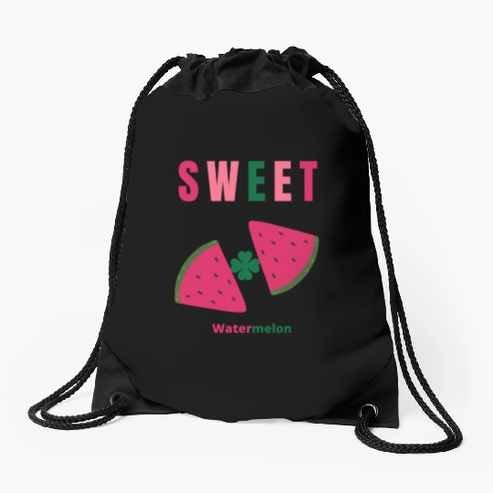 sweet watermelon Drawstring Bags