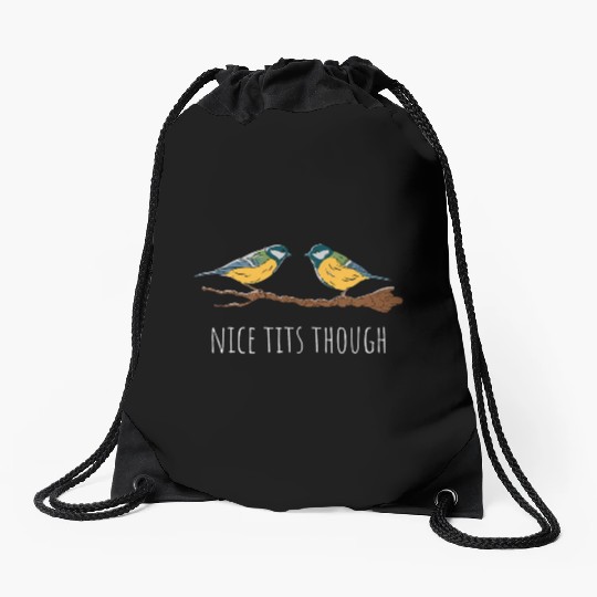 Funny Tit Bird Lover Birdwatching Birding Drawstring Bags