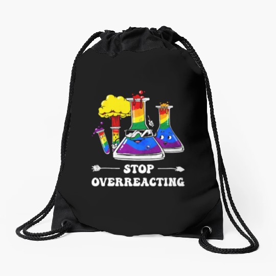 Gay Pride Rainbow Flag Science Teacher Drawstring Bags