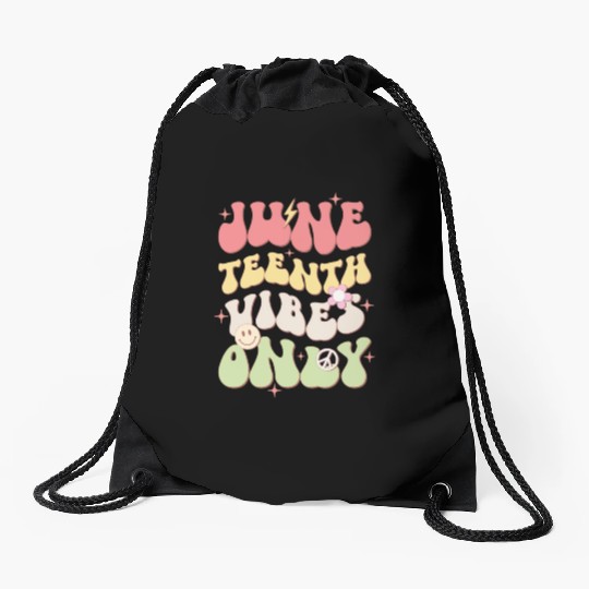 Juneteenth Vibes Only, Independence Day Drawstring Bags