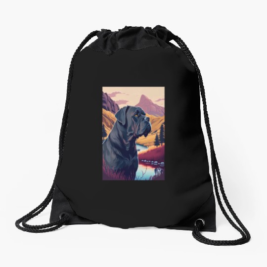 Cane Corso Nature Drawstring Bags